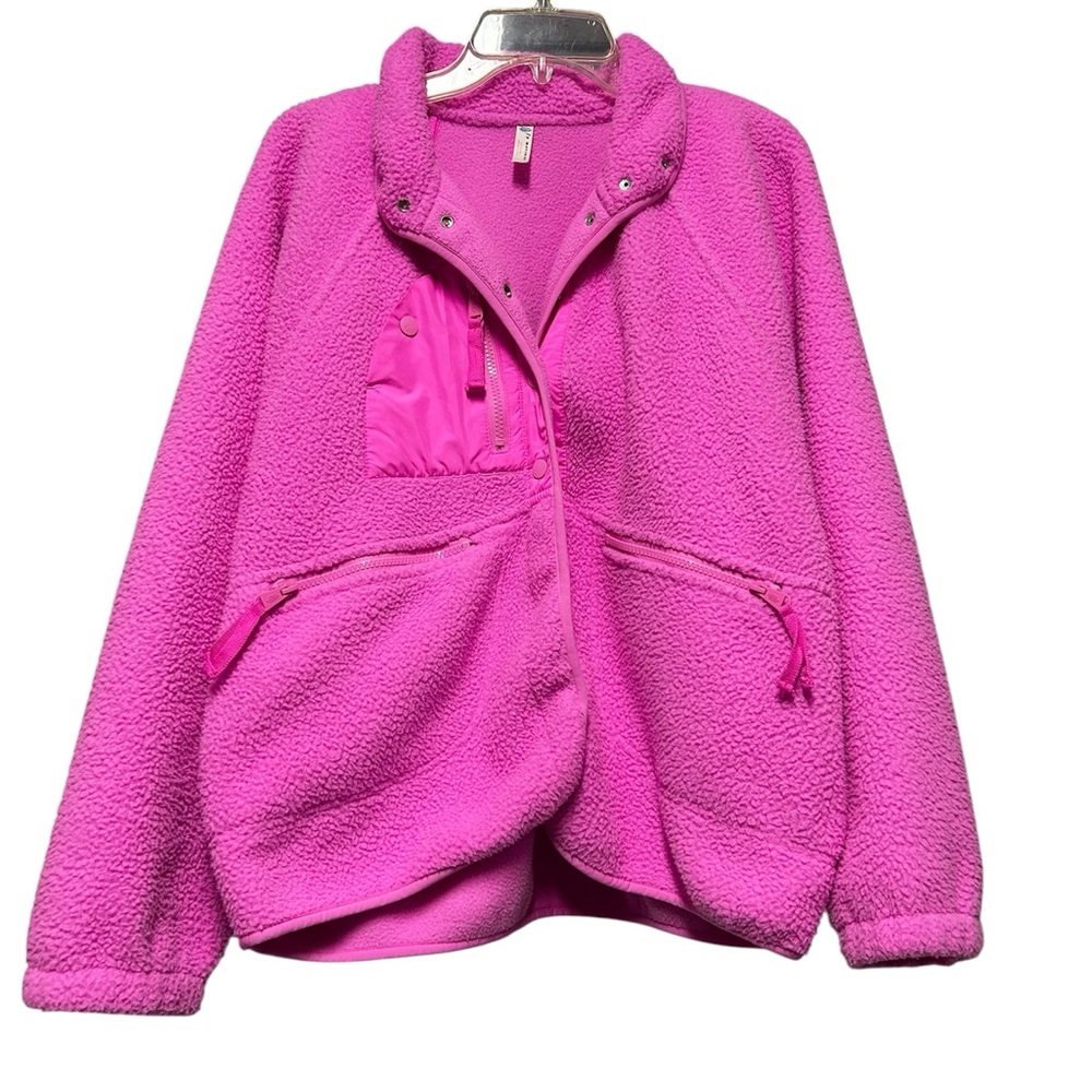 FP Movement Free People Pink Hit The Slopes Fleece Jacket - Picture 2 of 11
